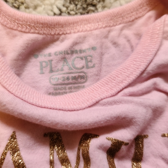 15 for $10-The Children's Place Girls 18-24m "Family Favorite"Long Sleeve Onesie - Picture 2 of 2